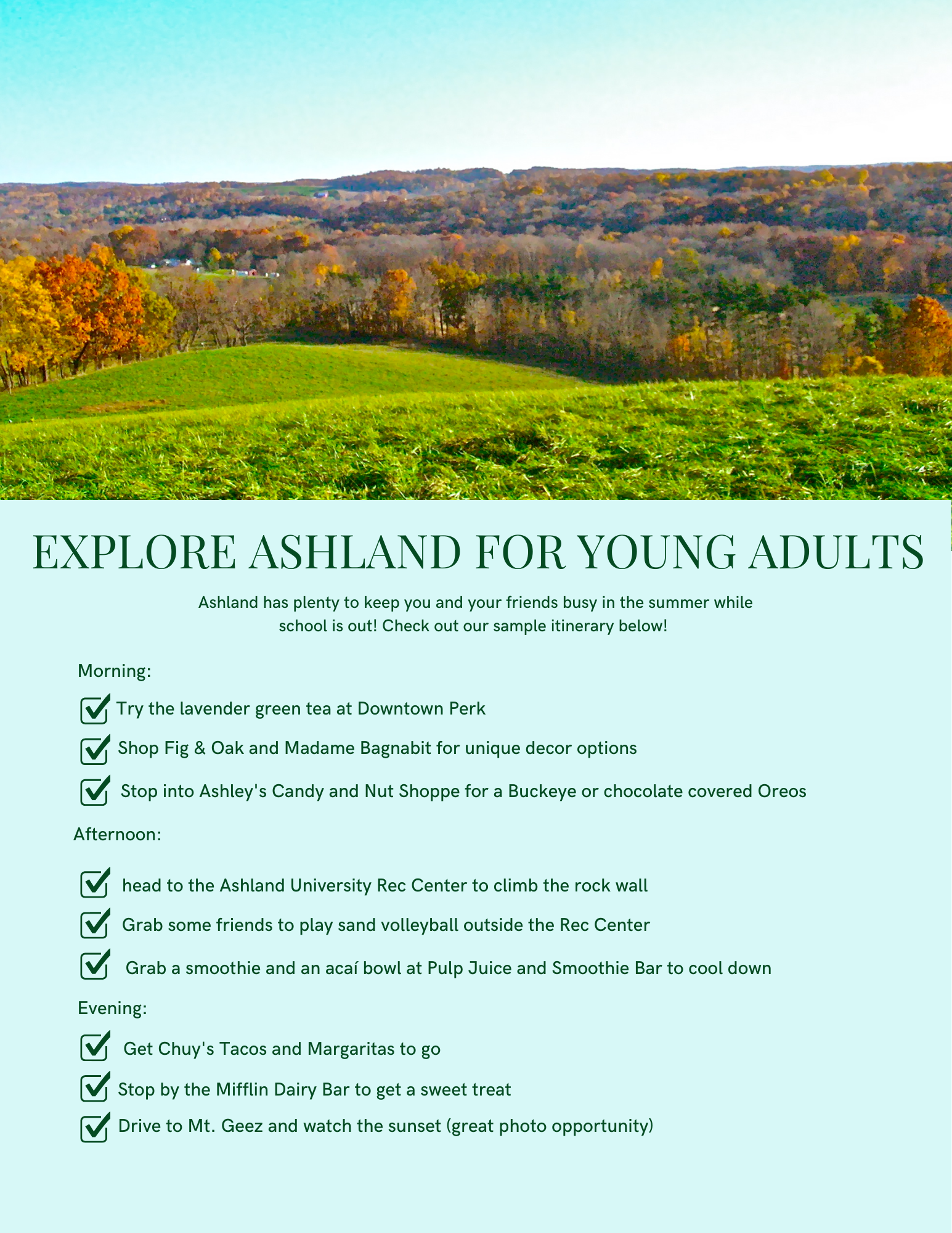 Explore Ashland Itinerary for Young Adults 